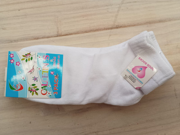 PACK DE 3 CALCETINES BLANCOS CORTOS UNISEX