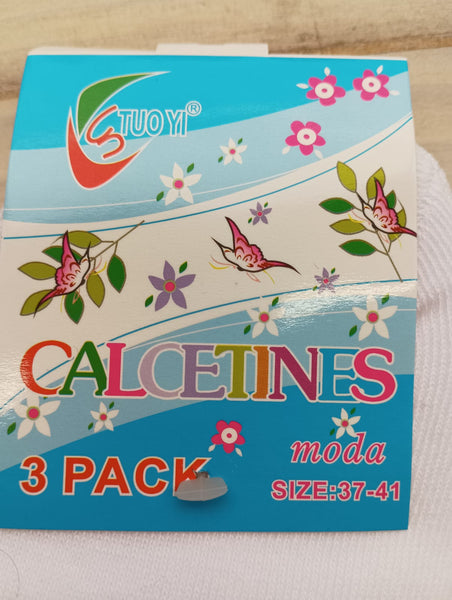 PACK DE 3 CALCETINES BLANCOS CORTOS UNISEX