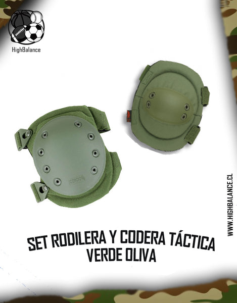 SET DE RODILLERA Y CODERA TACTICAS DEPORTIVAS NEGRAS VERDE Y COYOTE