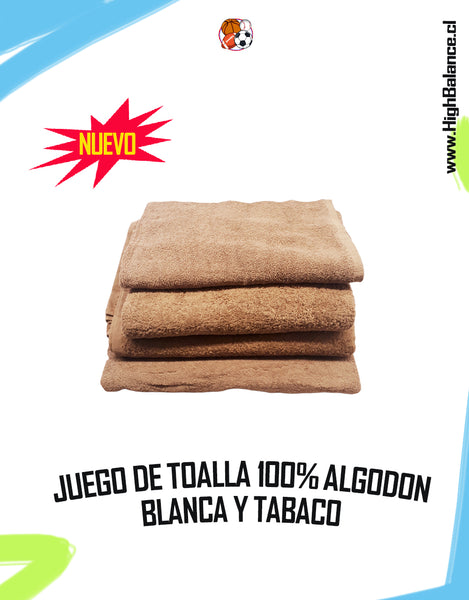 JUEGO DE TOALLA DE ALGODÓN 100% AZUL, BLANCO Y CAFÉ