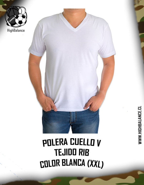 POLERAS 100% ALGODON CUELLO V TEJIDO RIB XXL