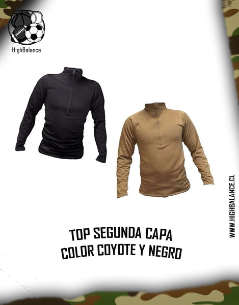 POLERÓN SEGUNDA CAPA COLOR COYOTE Y NEGRO