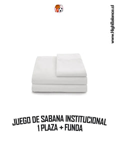 JUEGO DE SABANAS + FUNDA INSTITUCIONAL BLANCA