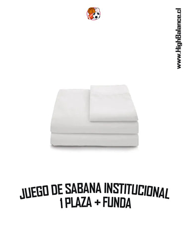 JUEGO DE SABANAS + FUNDA INSTITUCIONAL BLANCA